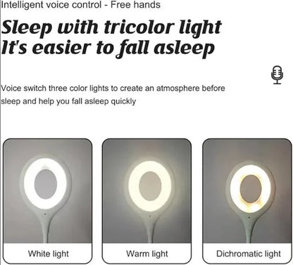 USB Reading Light Voice Control Lamp Voice Activated Lamp Smart Voice Small Table Lamp for Home Learning and Office